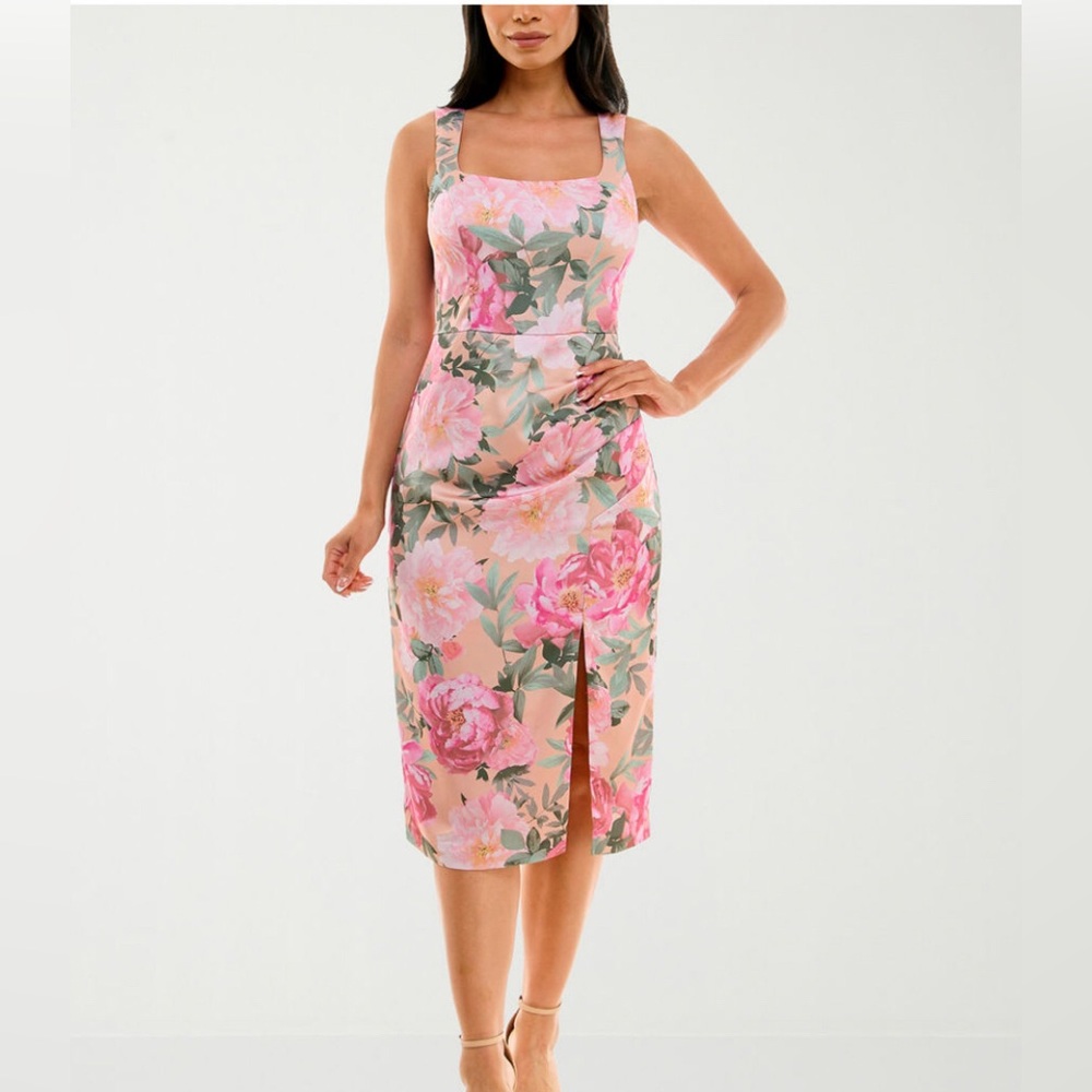 Premier Amour Women’s Floral Sleeveless Midi Sheath Dress